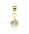 4mm CZ Round Stone Silver Pendant SPEB-80n